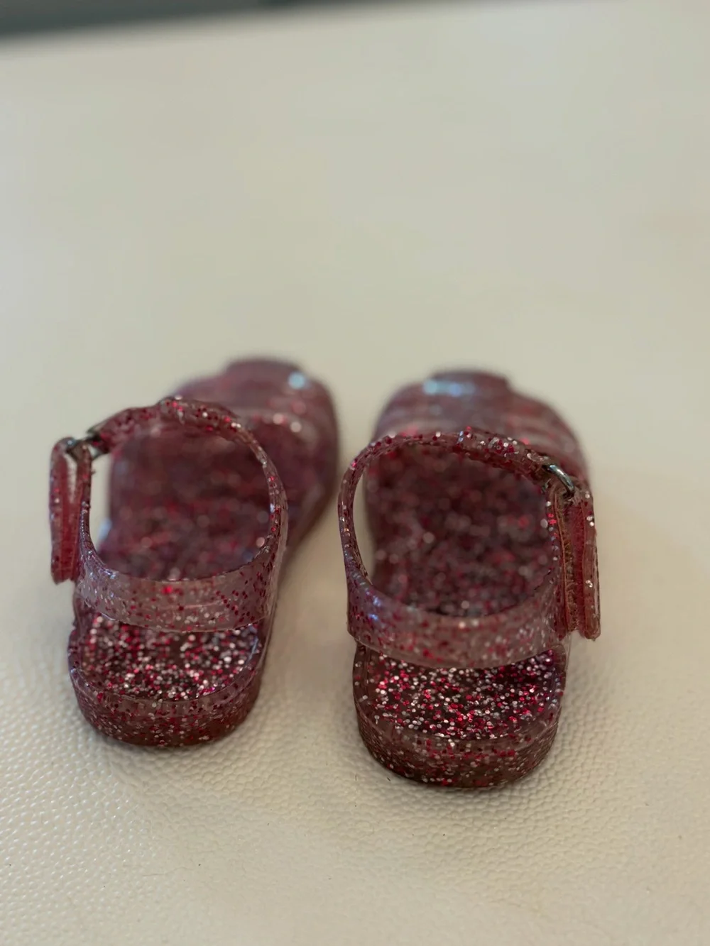 Toddler Pink Glitter Jelly Sandals - size 6